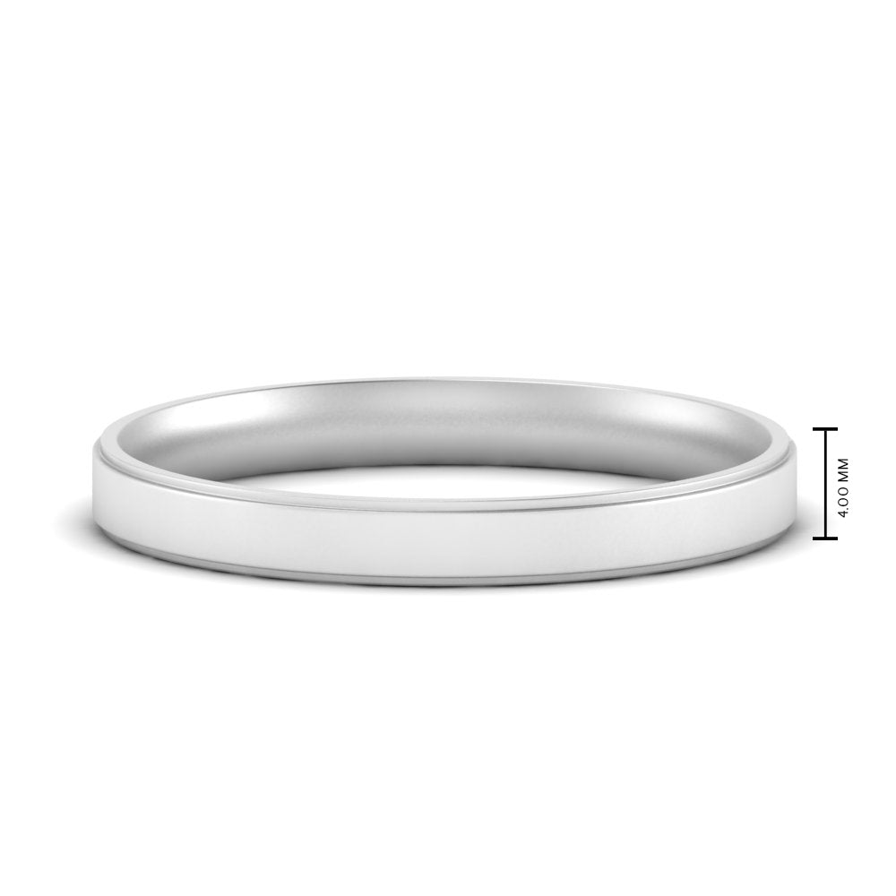 4 mm Steps Edge Comfort Fit Mens Band
