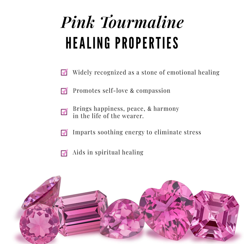 Pink Tourmaline and Diamond Wedding Anniversary Band Ring