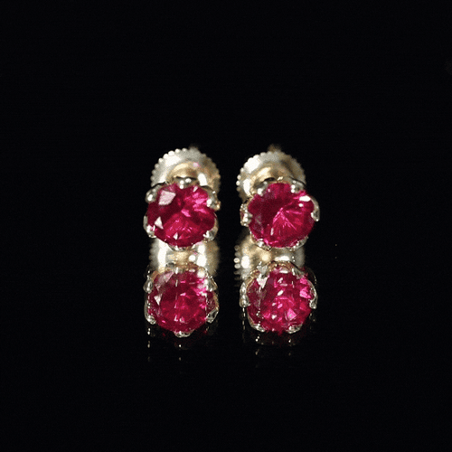2.7 Carat Round Cut Lab Created Ruby Stud Earrings for Women