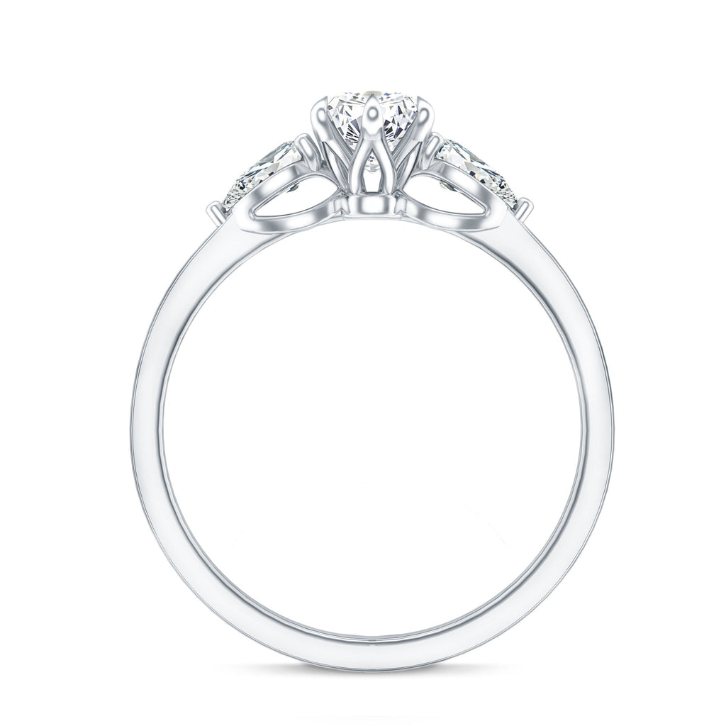 Certified Lab Grown Diamond Three Stone Engagement Ring for Women