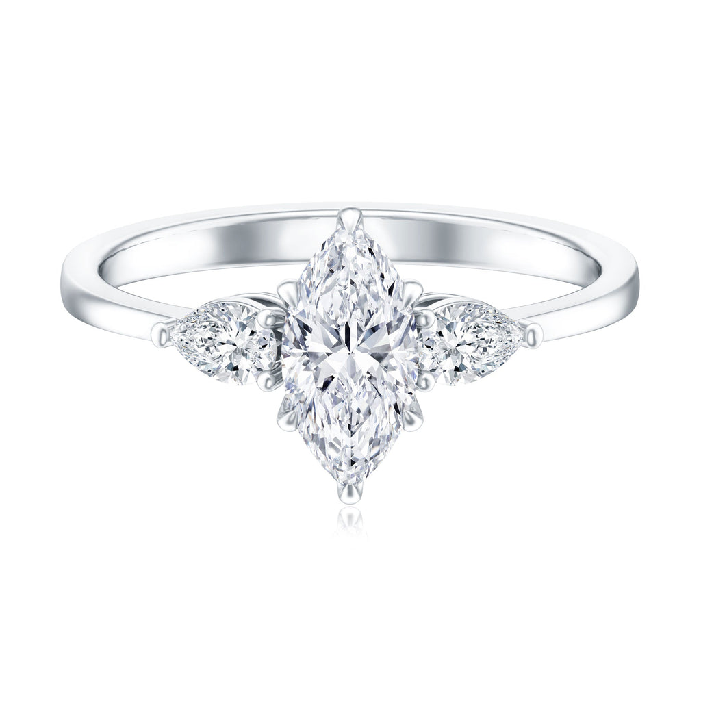 Certified Lab Grown Diamond Three Stone Engagement Ring for Women