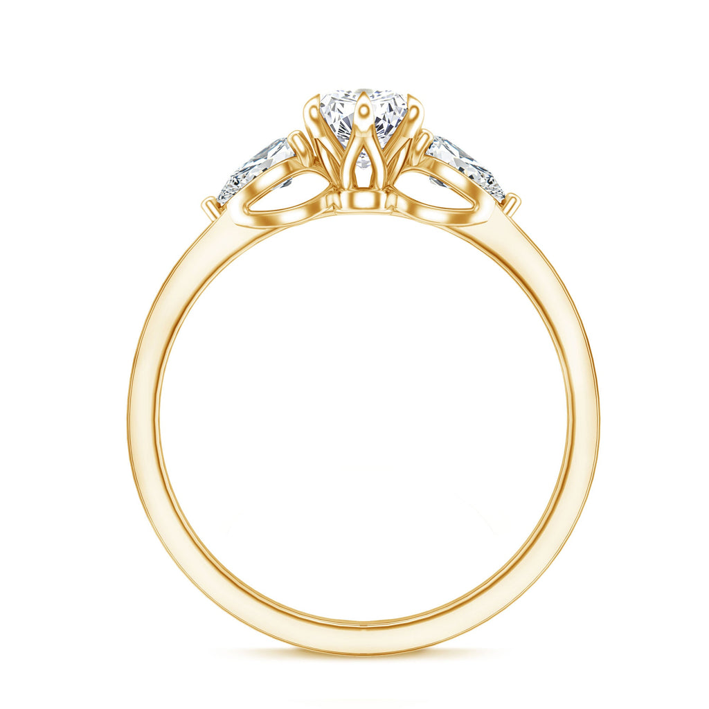 Certified Lab Grown Diamond Three Stone Engagement Ring for Women