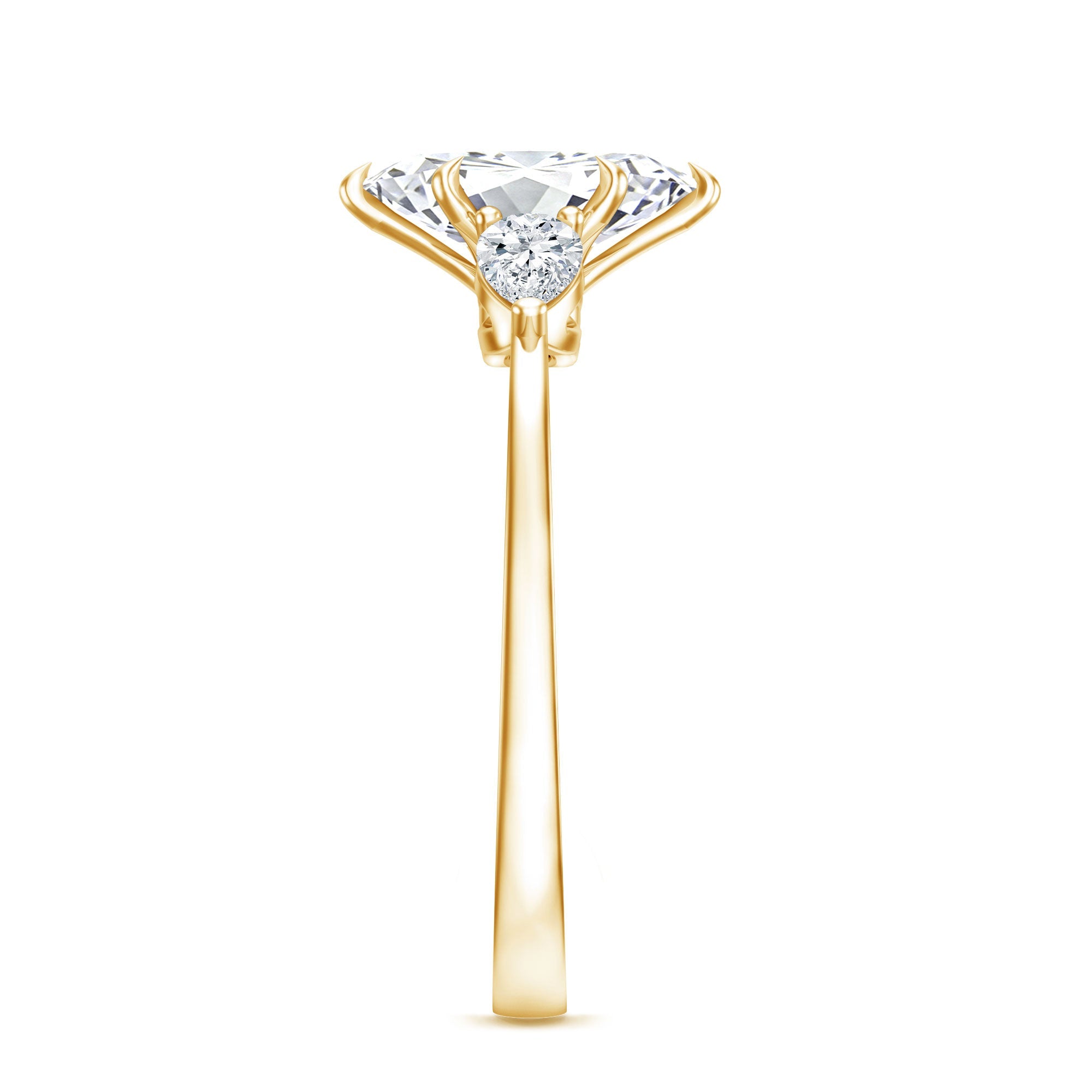 Certified Lab Grown Diamond Three Stone Engagement Ring for Women