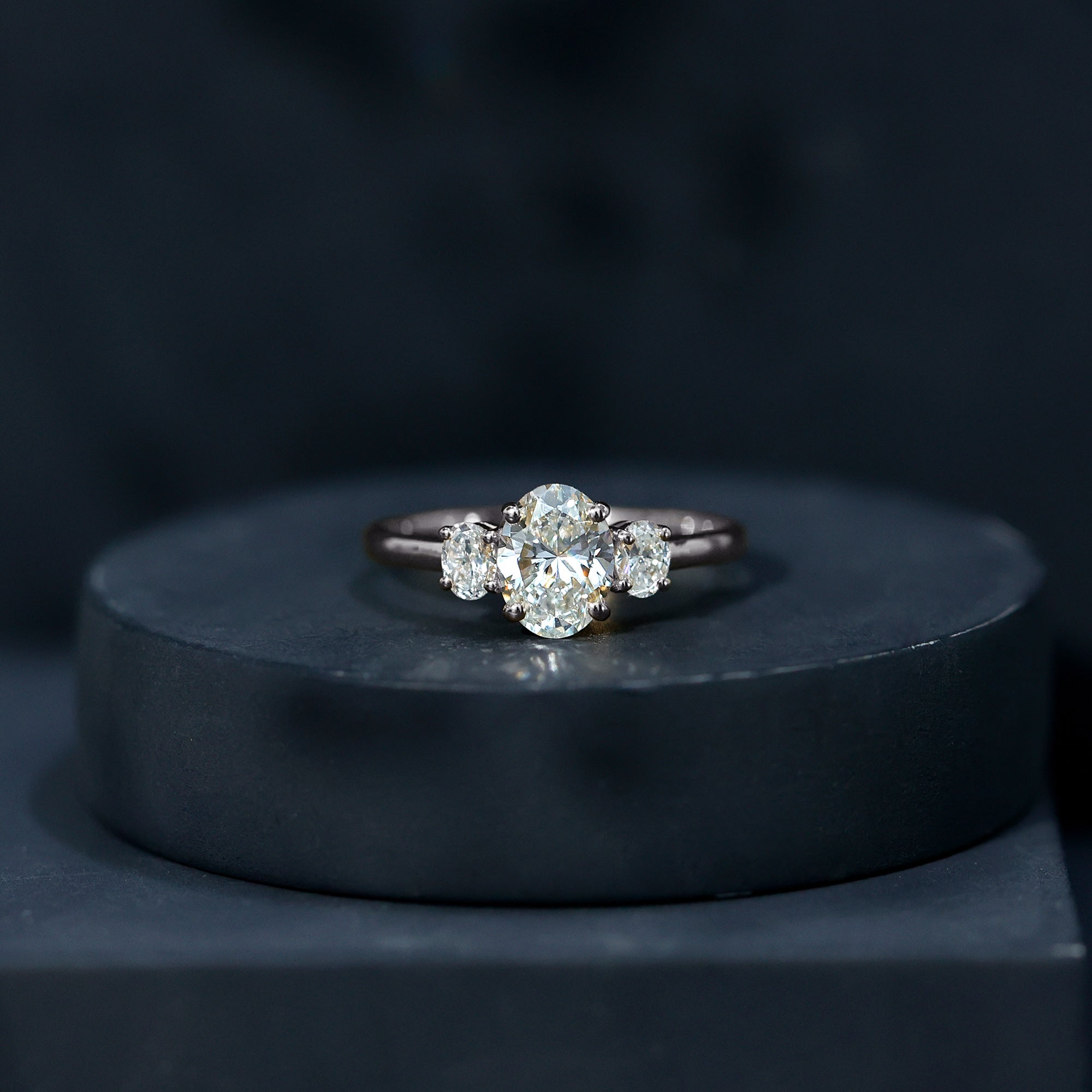 Certified Lab Grown Diamond 3 Stone Engagement Ring For Women