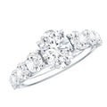 Lab Grown Diamond 6X8 MM Oval Engagement Ring With Side Stones