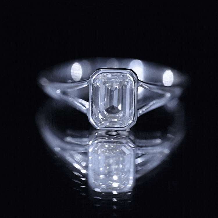 Certified Lab Grown Diamond 6X8 MM Emerald Cut Engagement Ring