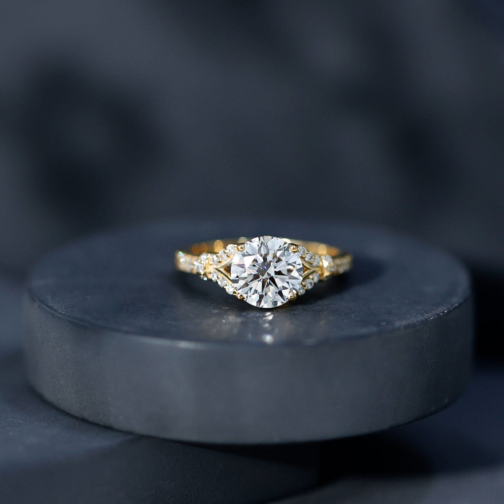 Certified 2Ct Lab Grown Diamond Split Shank Engagement Ring