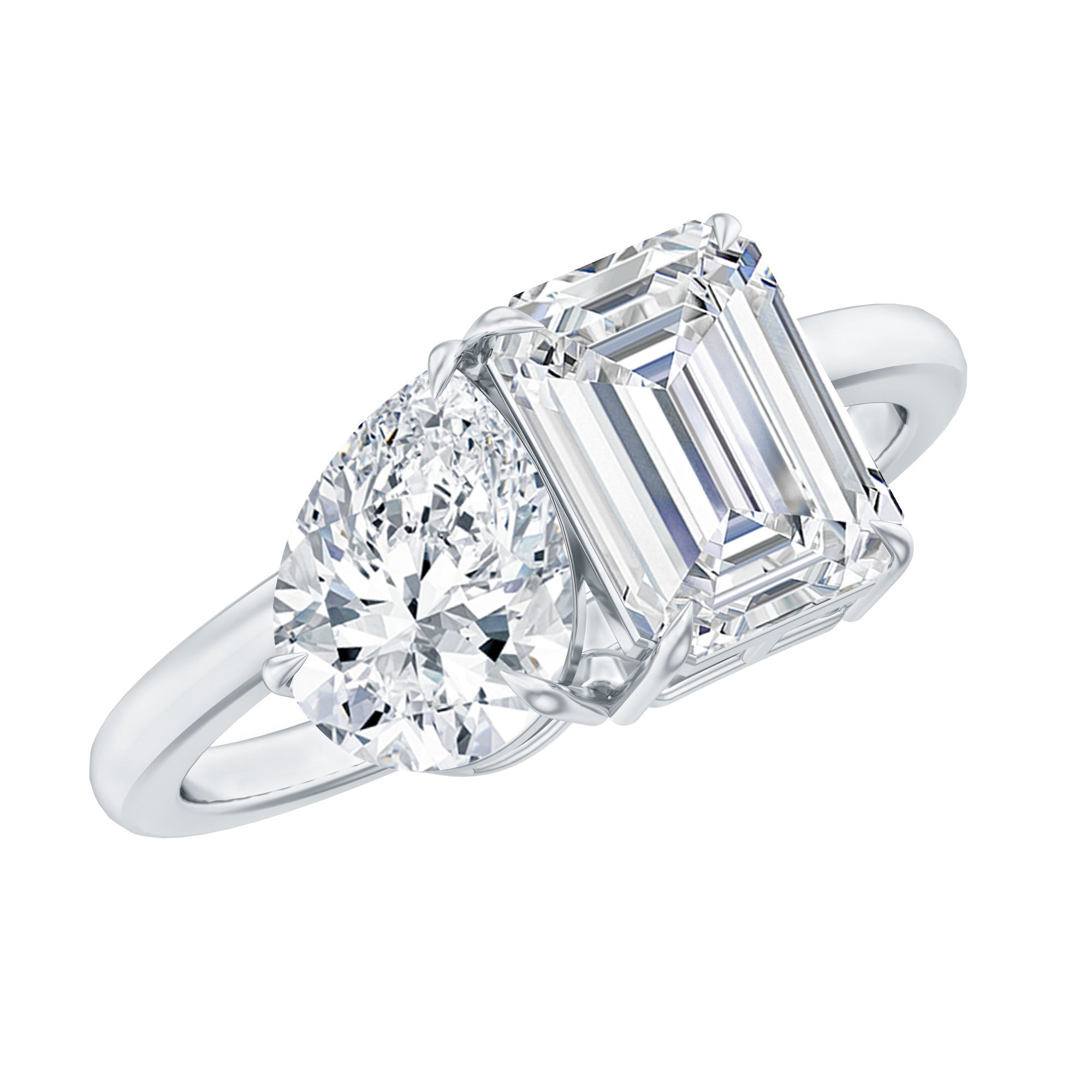 Lab Created Diamond Moi Et Toi Engagement Ring for Women