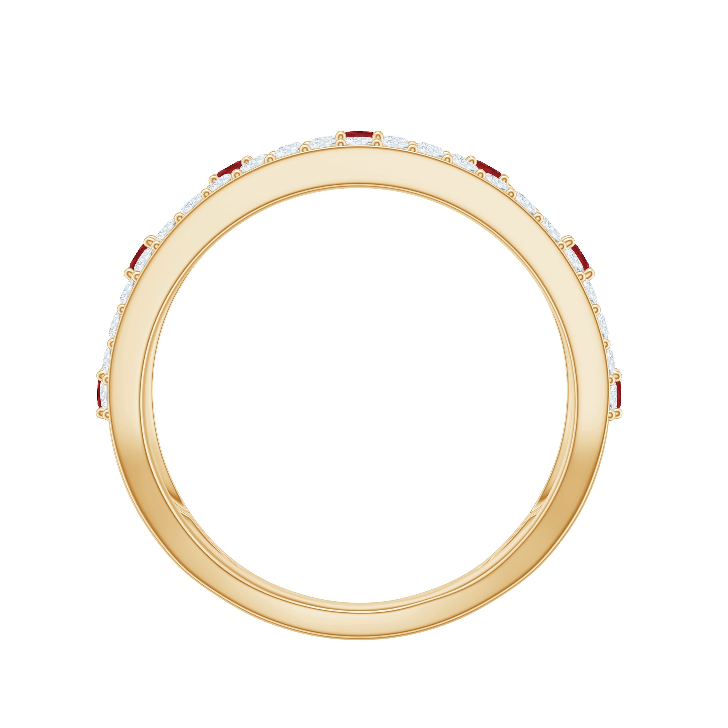 Lab Created Ruby and Moissanite Designer Anniversary Band