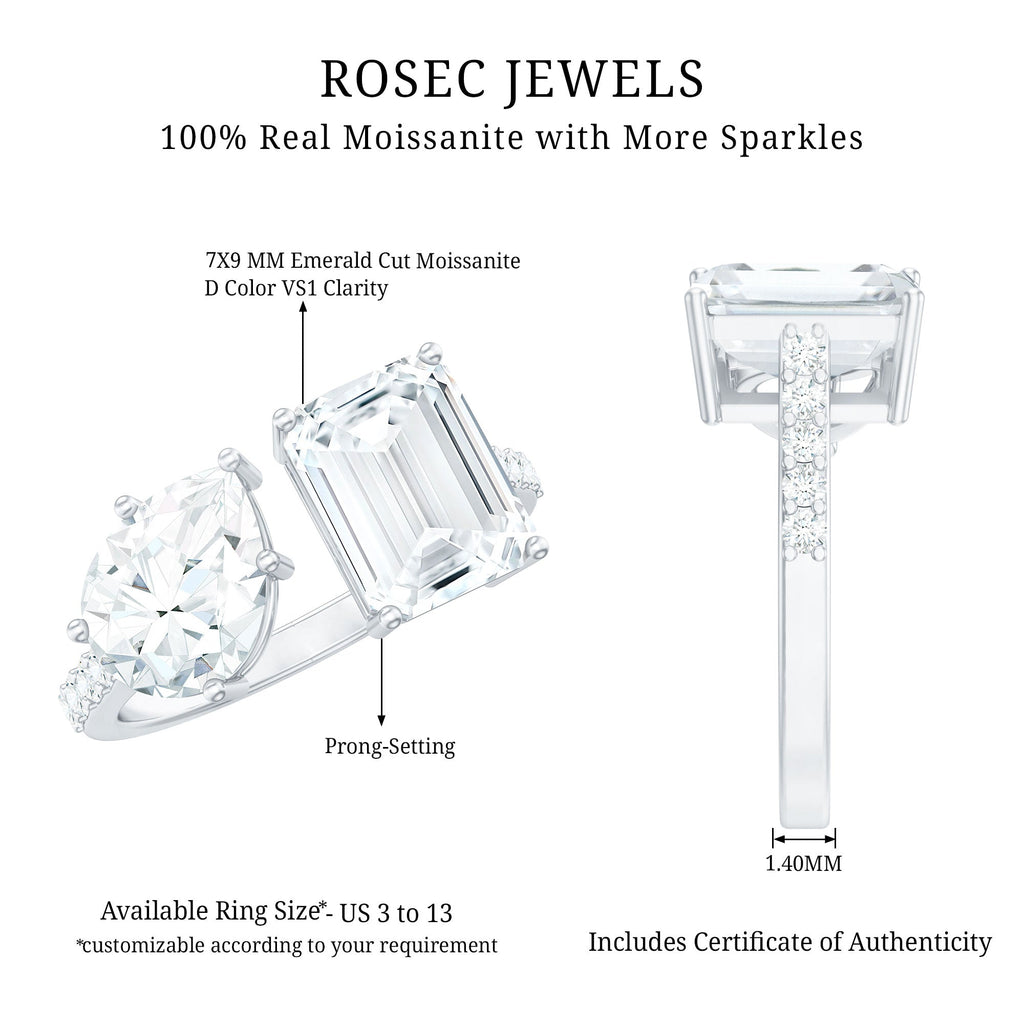 Toi Et Moi Moissanite Engagement Ring for Women