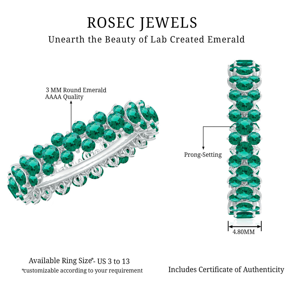 Certified Lab Grown Emerald Eternity Anniversary Band
