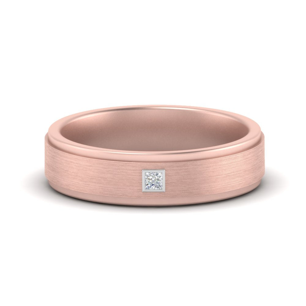 Mens Princess Cut 2 Tone Band