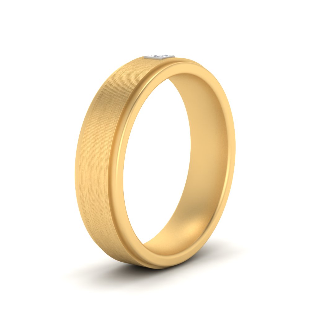 Mens Princess Cut 2 Tone Band
