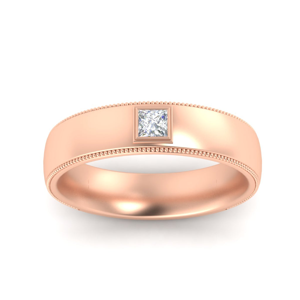Princess Cut Mens Comfort Fit Promise Ring
