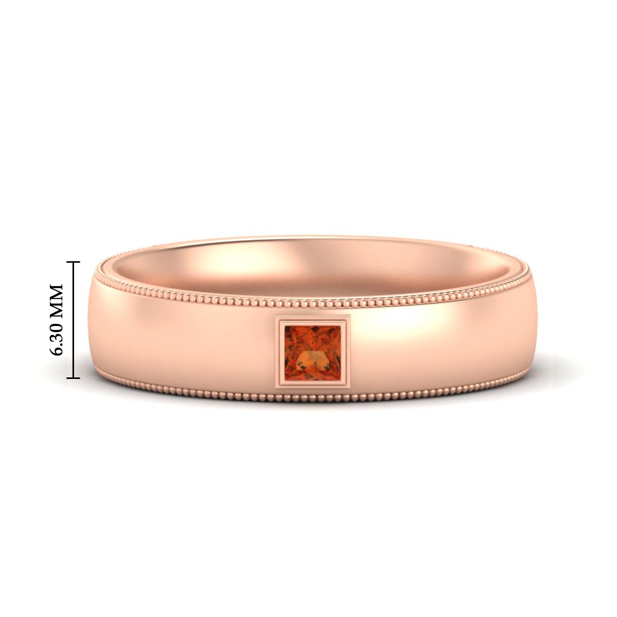 Princess Cut Mens Comfort Fit Promise Ring