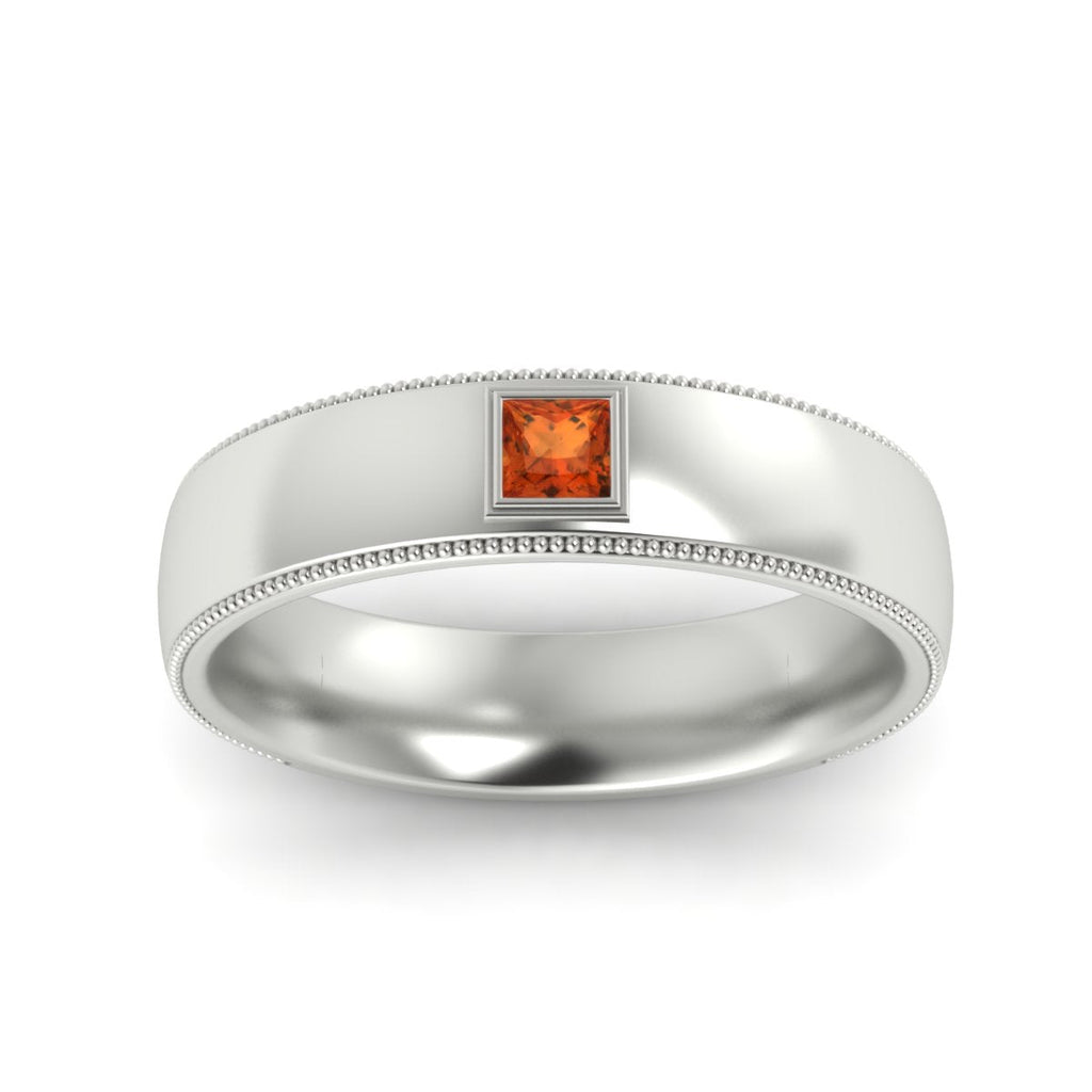 Princess Cut Mens Comfort Fit Promise Ring