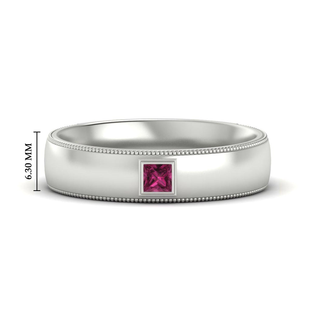 Princess Cut Mens Comfort Fit Promise Ring