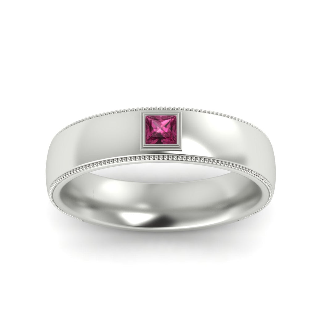 Princess Cut Mens Comfort Fit Promise Ring