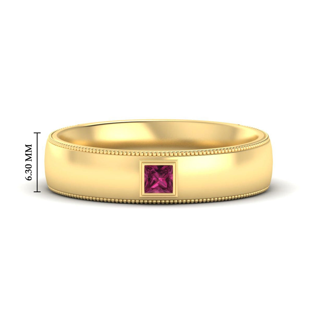 Princess Cut Mens Comfort Fit Promise Ring