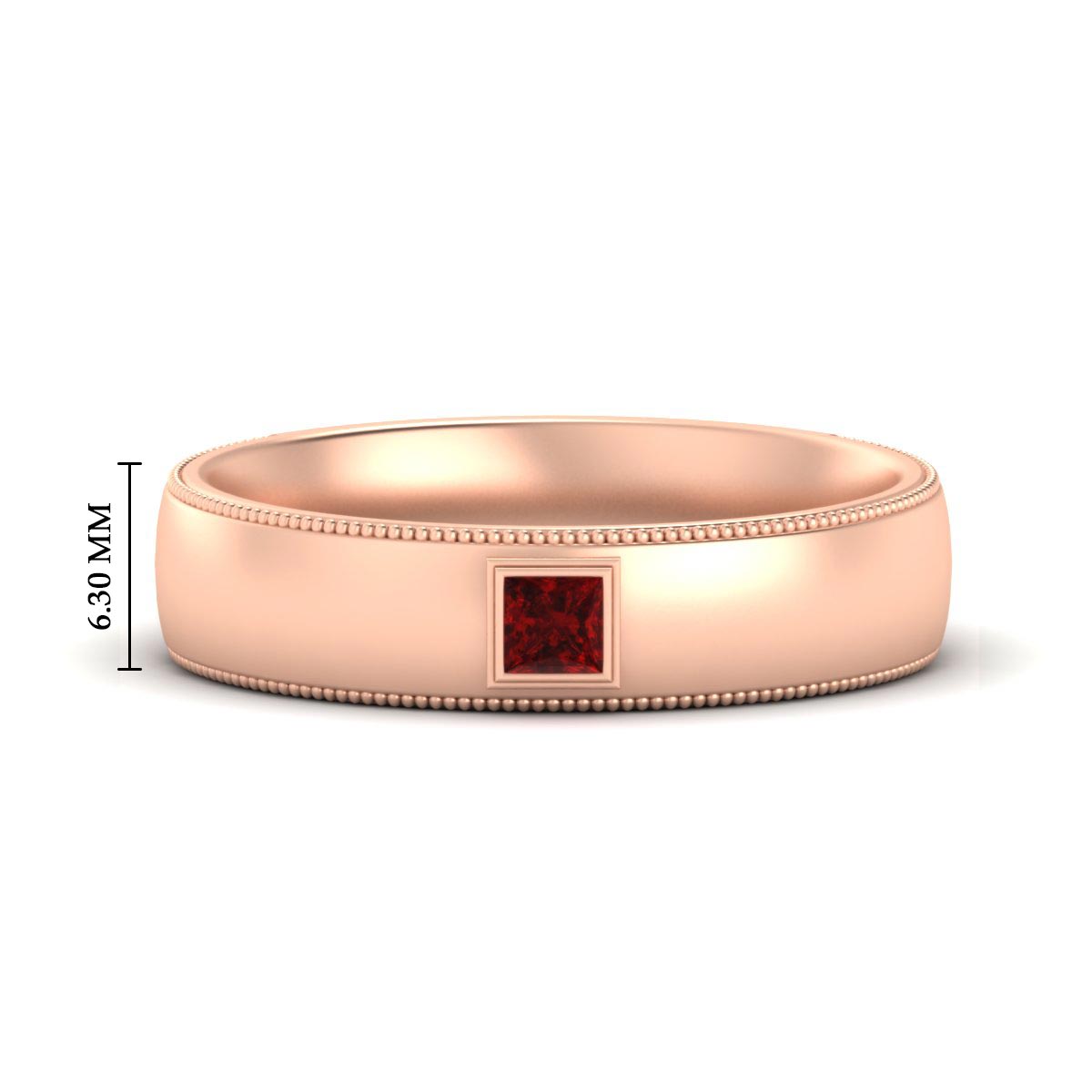Princess Cut Mens Comfort Fit Promise Ring