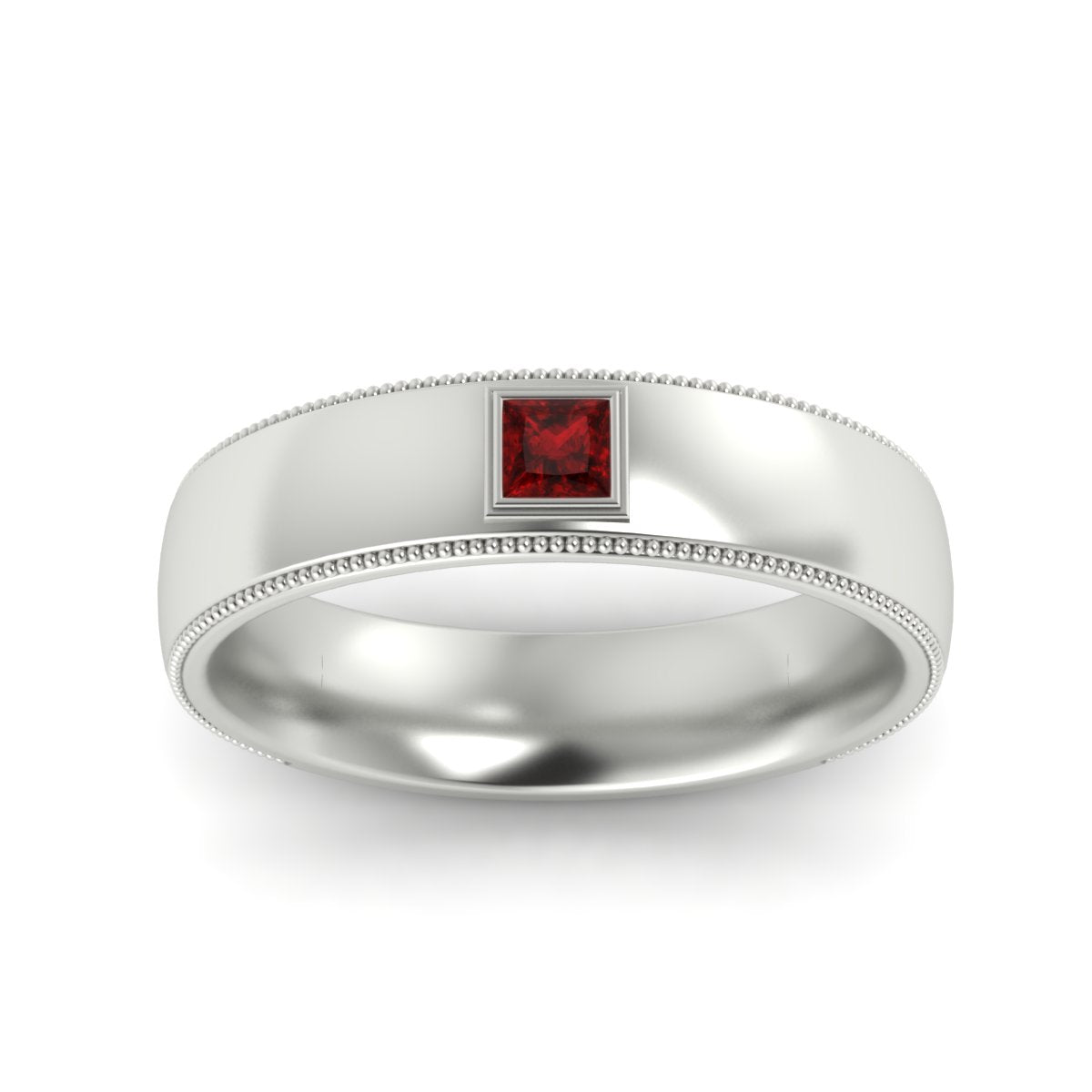 Princess Cut Mens Comfort Fit Promise Ring