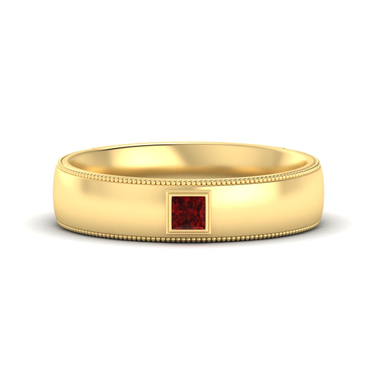 Princess Cut Mens Comfort Fit Promise Ring