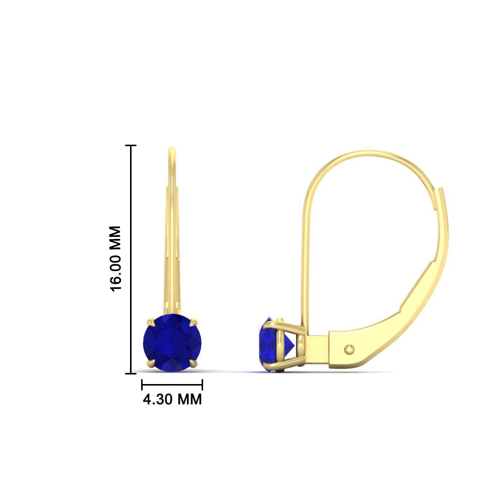 Small Round Diamond Studs Lever Back Earring