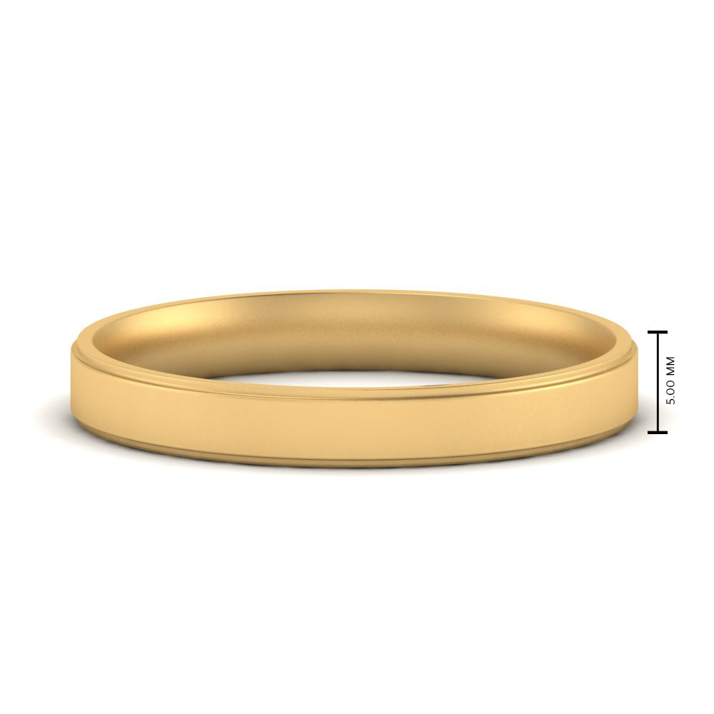 4 mm Steps Edge Comfort Fit Mens Band